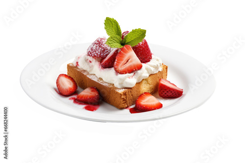 strawberry bread isolated on white