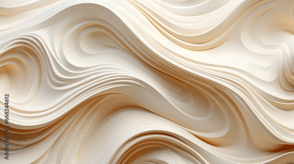 An ethereal blend of flowing lines in ivory and tan, creating a hypnotic abstract piece that evokes a sense of fluidity and wild creativity