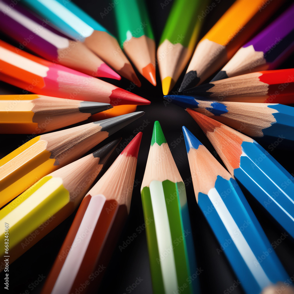 color pencils on white background color pencils on white background