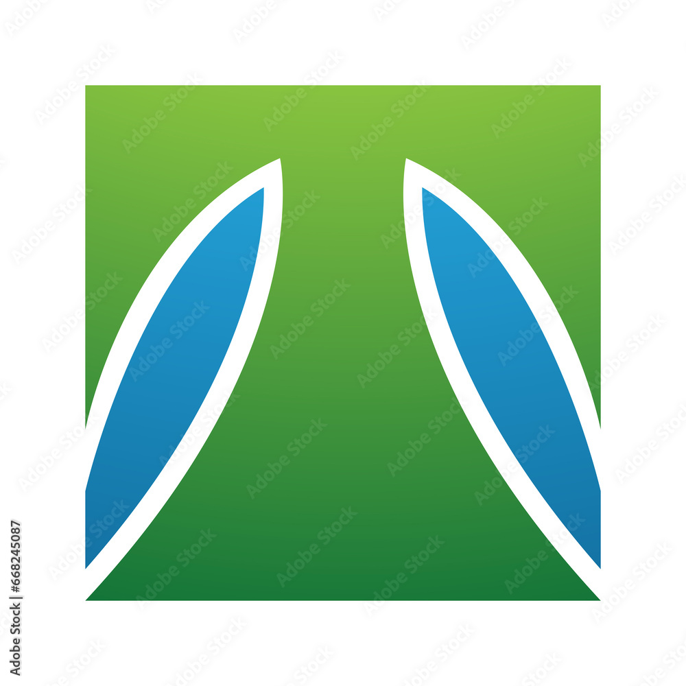 Green and Blue Square Shaped Letter T Icon Green and Blue Square Shaped Letter T Icon