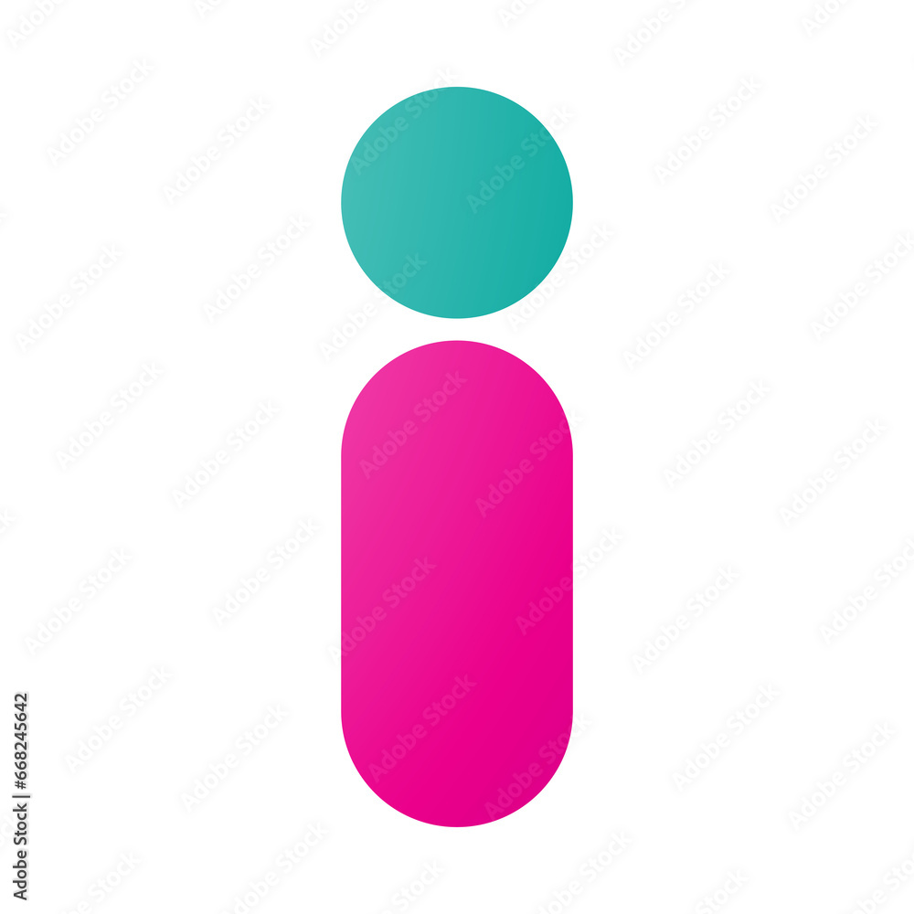 Green and Magenta Abstract Round Person Shaped Letter I Icon Green and Magenta Abstract Round Person Shaped Letter I Icon