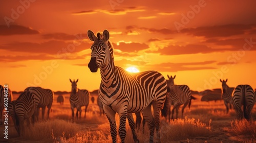 Zebra Herd Silhouettes