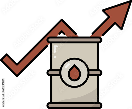 Oil price increase icon