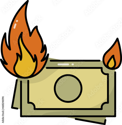 Burn money icon