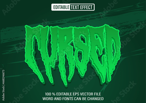 Cursed and Scary Horror editable text effect 3d style template