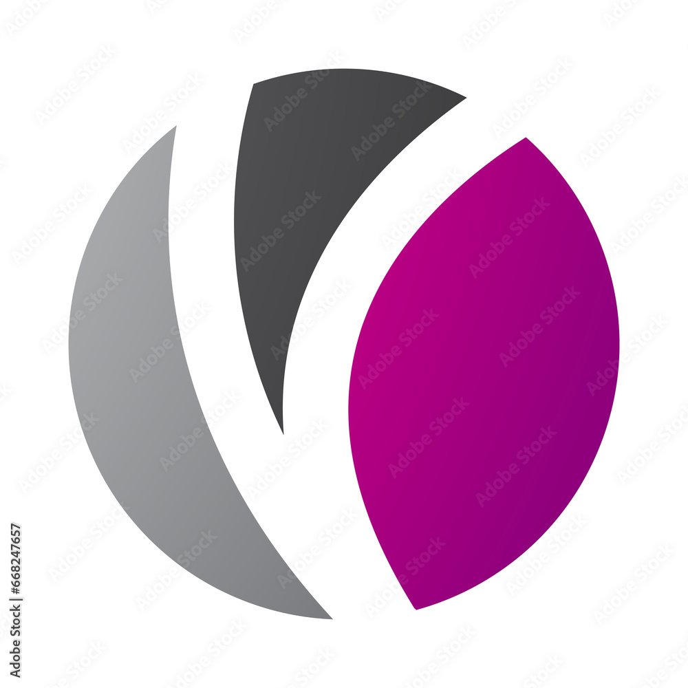 Magenta and Black Letter O Icon with a V Shape Magenta and Black Letter O Icon with a V Shape