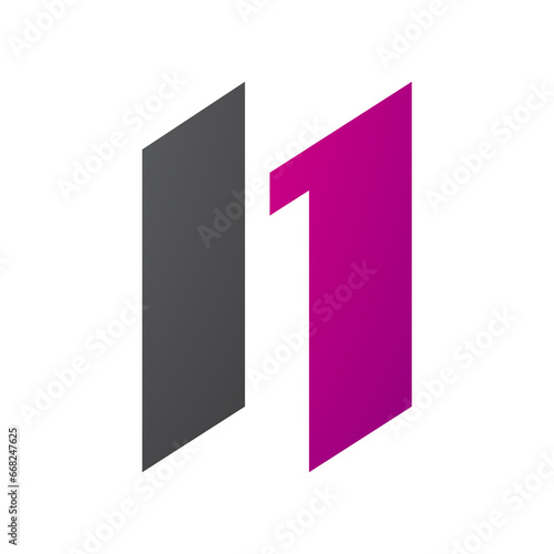 Free Download Magenta and Black Letter N Icon with Parallelograms - GFXLoad
