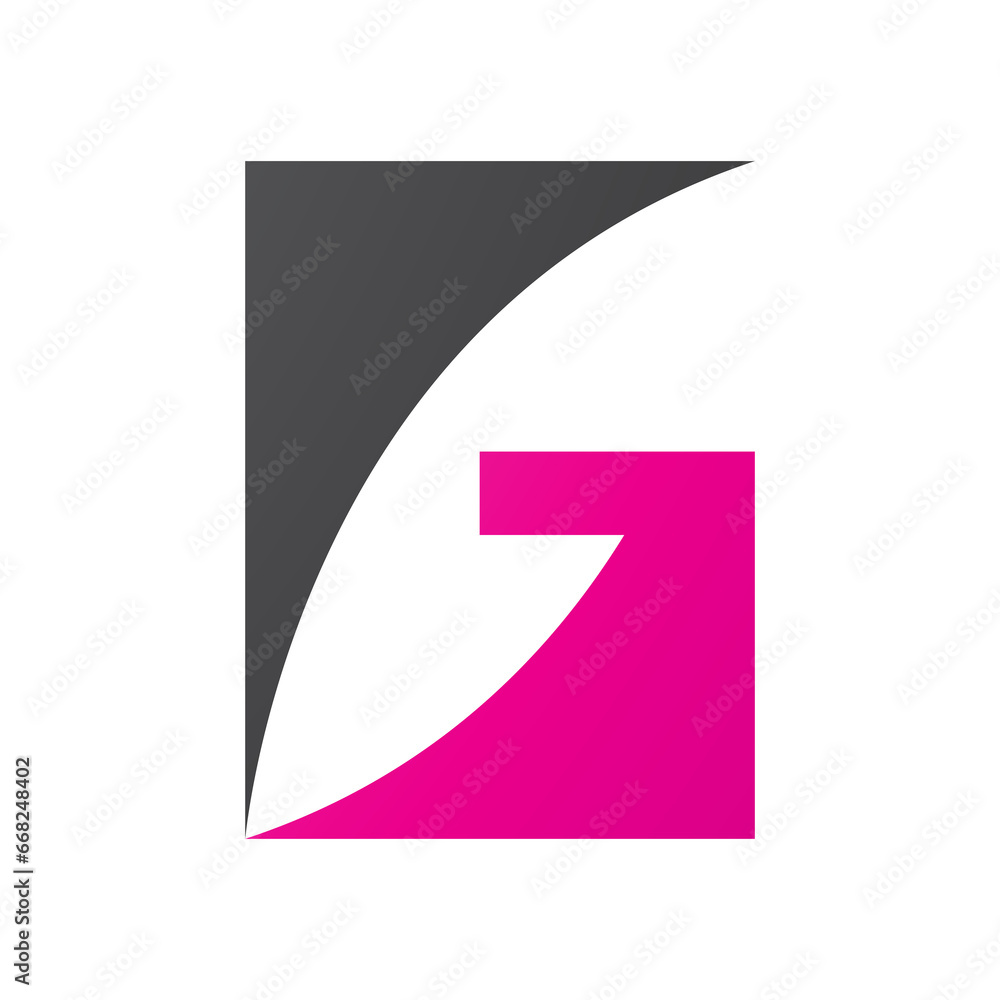 Magenta and Black Rectangular Letter G Icon Magenta and Black Rectangular Letter G Icon