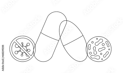 Antibiotic. Probiotic. One line