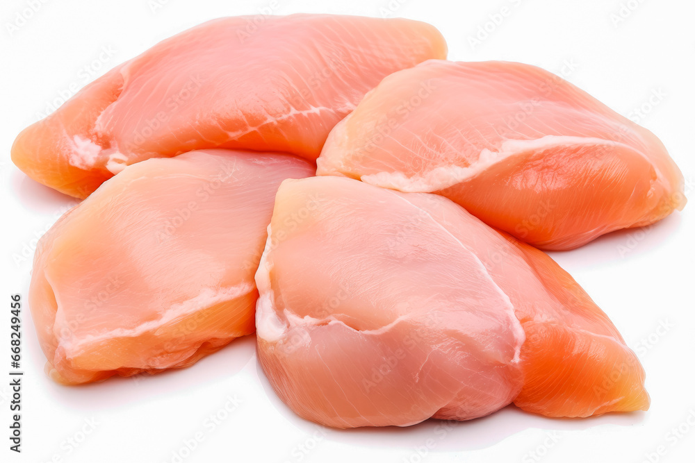 fresh chicken meat on white plain background. Isolated on solid background. fresh chicken meat on white plain background. Isolated on solid background.