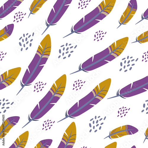 seamless pattern with bird feathers 2