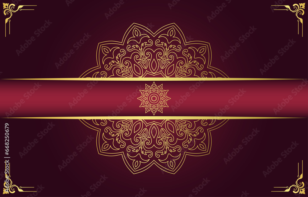 Luxurious Ornamental Mandala Background For inserting messages and cards with premium Islamic Arabic style.
