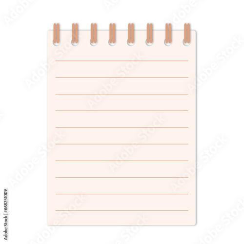 blank notepad isolated on transparent background