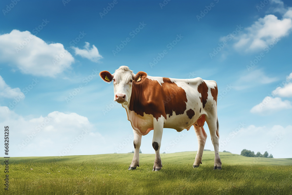 A cow on a meadow