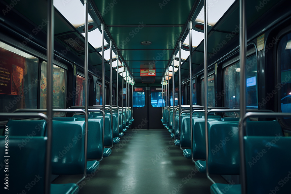 Fototapeta premium Seats in a public transport