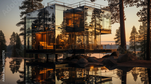 Mirror home on cliffside