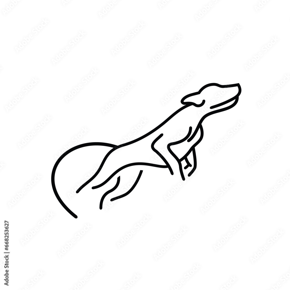 Line Art Logo Icon Dog