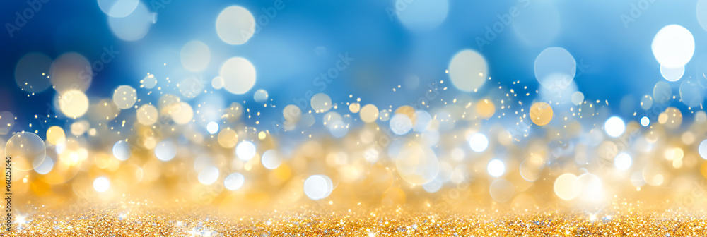 Golden christmas particles and sprinkles for a holiday celebration like christmas or new year.
