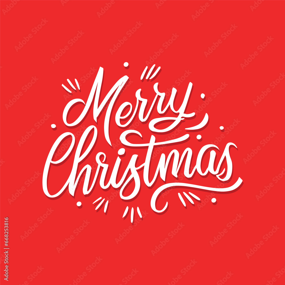 Merry christmas hand lettering calligraphy Vector holiday illustration element. Merry Christmas script calligraphy. Merry Christmas & Happy New Year Promotion Poster or banner 