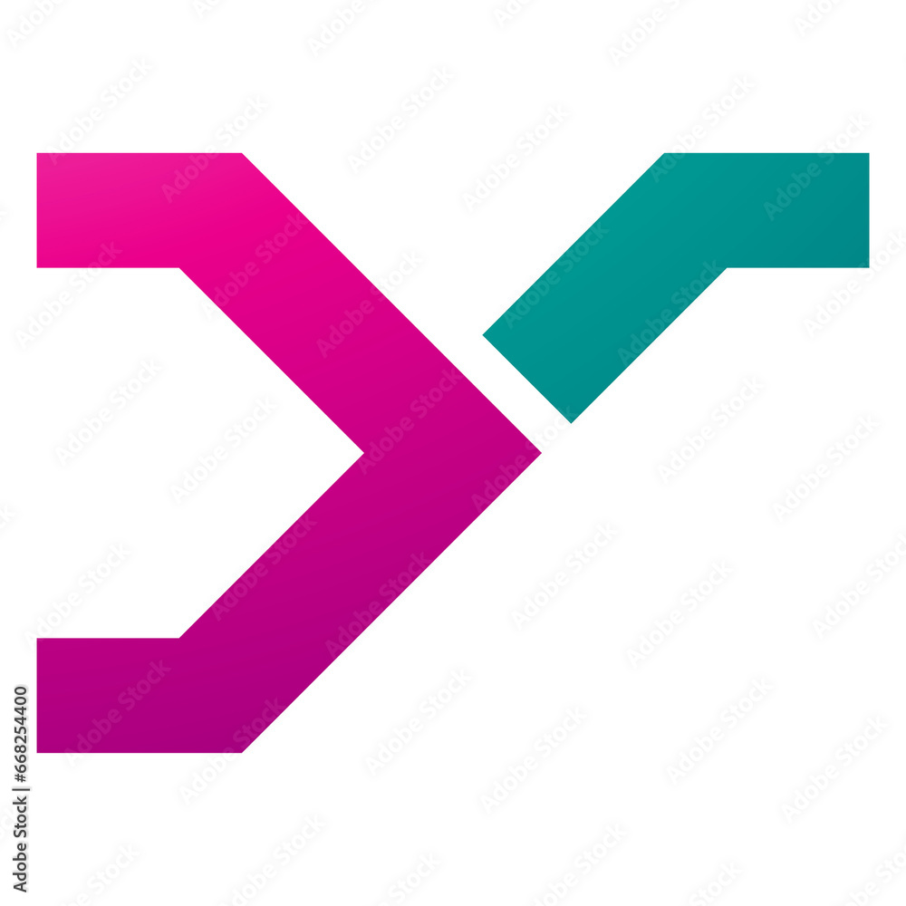 Magenta and Green Rail Switch Shaped Letter Y Icon Magenta and Green Rail Switch Shaped Letter Y Icon