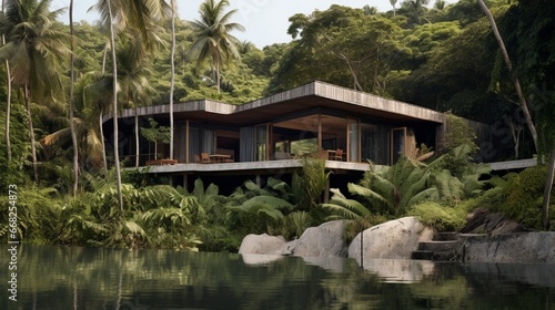 house hidden in luxuriant vegetation 