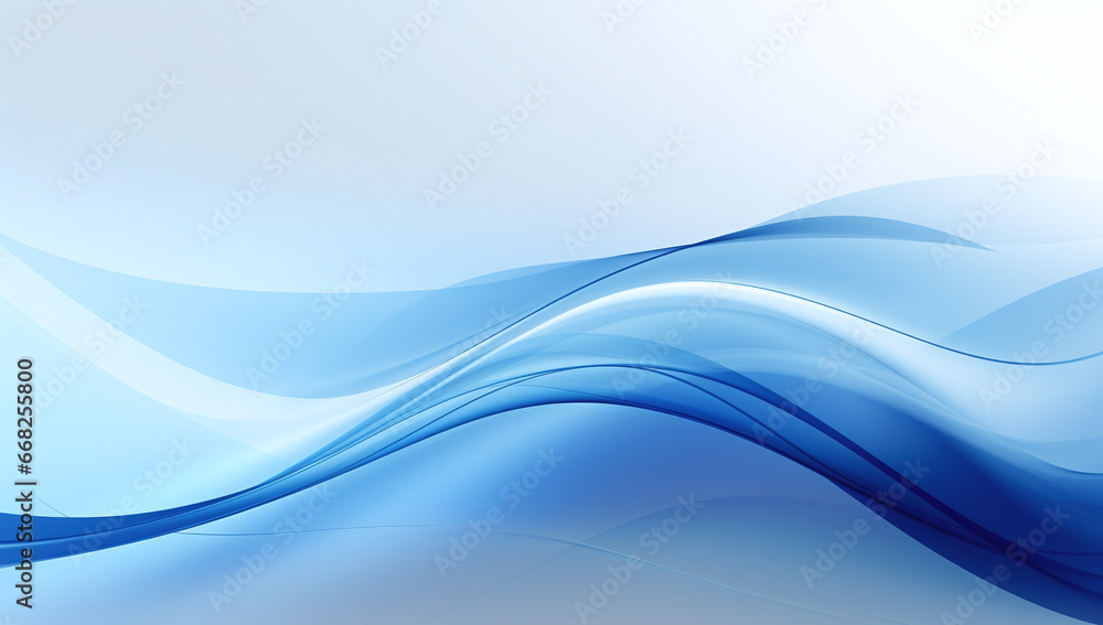 Fototapeta premium Blue and white technology waves abstract background
