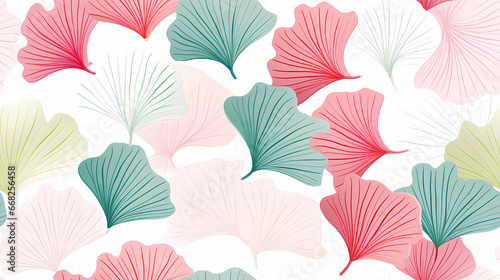 Watercolor ginkgo leaf seamless wallpaper with white background for crafts, art projects, scrapbooking, gift wrap. endless decorative texture. decorative element
