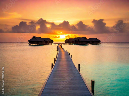 Maldives landscape photography  generative ai