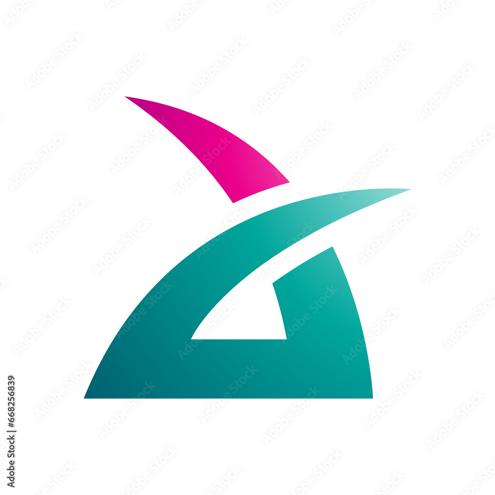 Magenta and Persian Green Spiky Grass Shaped Letter A Icon Magenta and Persian Green Spiky Grass Shaped Letter A Icon