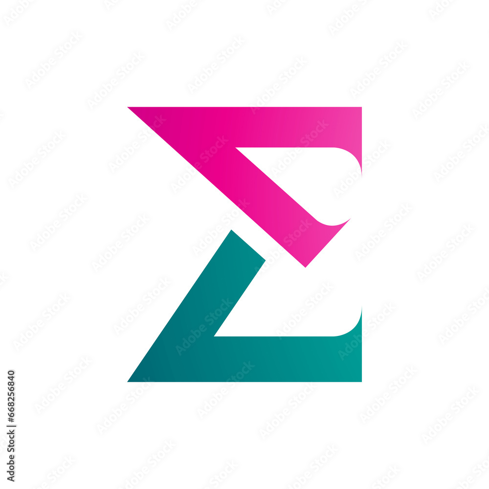 Magenta and Persian Green Sharp Elegant Letter E Icon Magenta and Persian Green Sharp Elegant Letter E Icon