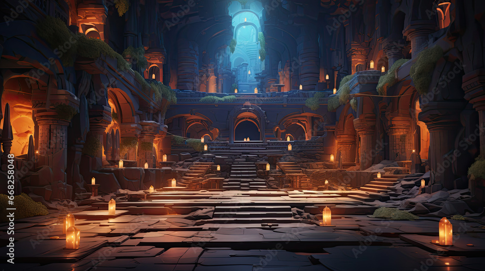 Obraz premium Entrance area of an old temple ruin