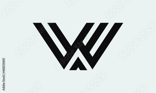 Letter W logo design in a moden geometric style Vector shape