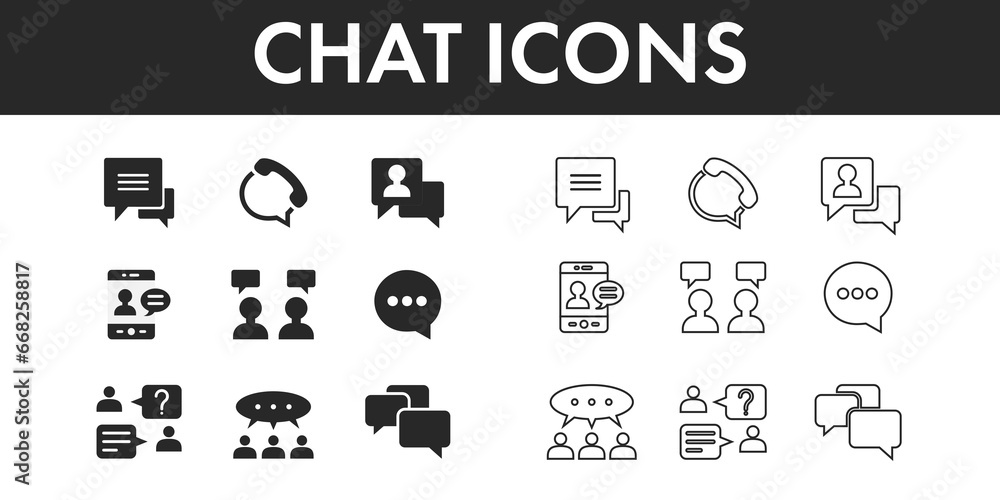 Chat Icons set vector design.