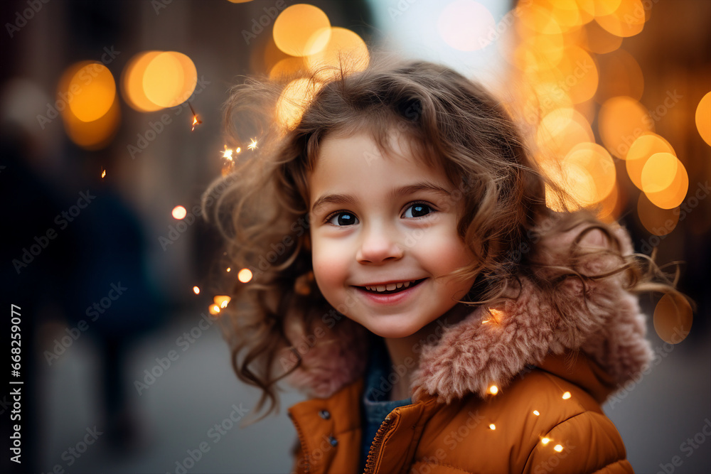 Generative ai portrait of cute charming girl celebrating new year holidays miracle festival Generative ai portrait of cute charming girl celebrating new year holidays miracle festival