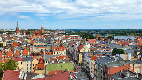 View of the city center of Toruń from the town hall tower, Poland