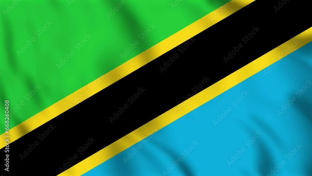 Looped background animation of the waving flag of Tanzania Looped background animation of the waving flag of Tanzania