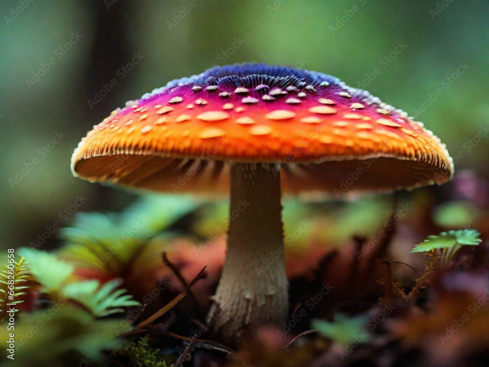 Fototapeta premium Mushroom photography, generative ai