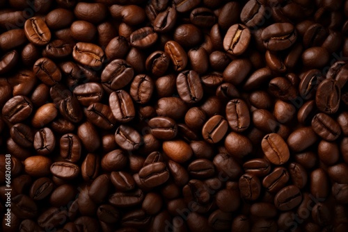 Invigorating Coffee background closeup topview. Food cafe. Generate Ai
