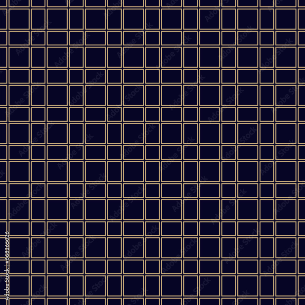 Golden square grid seamless pattern. Abstract minimal black and gold ...
