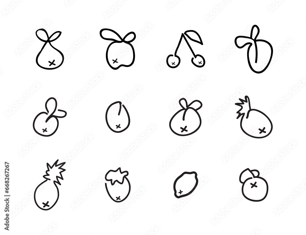vector illustration of fruits, exotic fruits, vegetarians minimal thin line web icon set. vector illustration of fruits, exotic fruits, vegetarians minimal thin line web icon set.