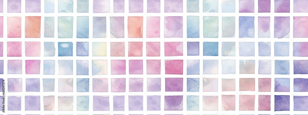 Seamless watercolor windowpane grid squares pattern, shiny silver glitter holographic, white colors. Textile background texture