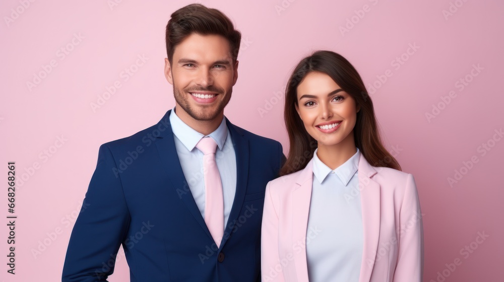 Two business manager looking camera Two business manager looking camera