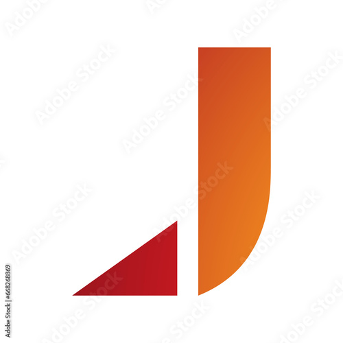 Free Download Orange and Red Letter J Icon with a Triangular Tip - GFXLoad