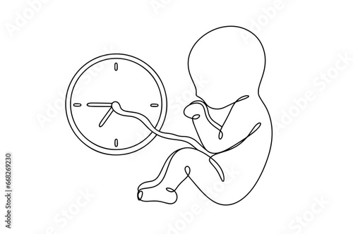 Premature baby. Watch. One line