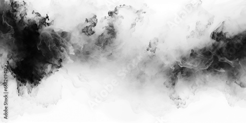 Dark smoke on transparent background. Abstract background for design.