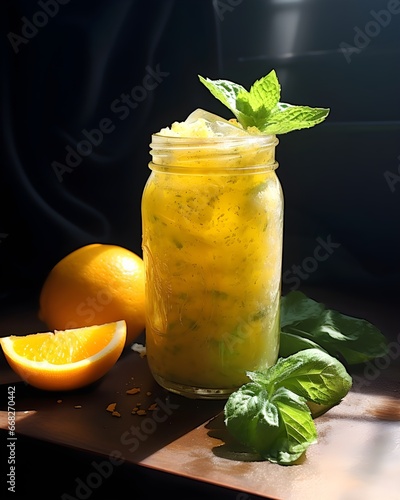 Orange juice with mint
