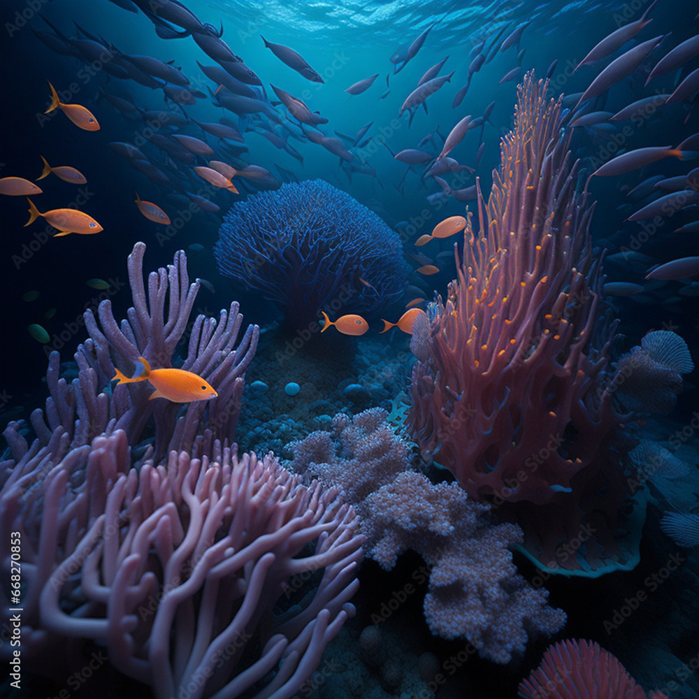 Obraz premium Underwater,generative ai