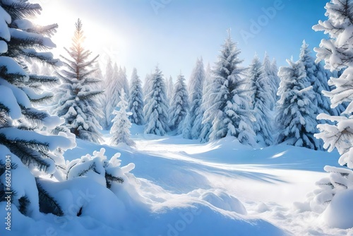 winter landscape with snow