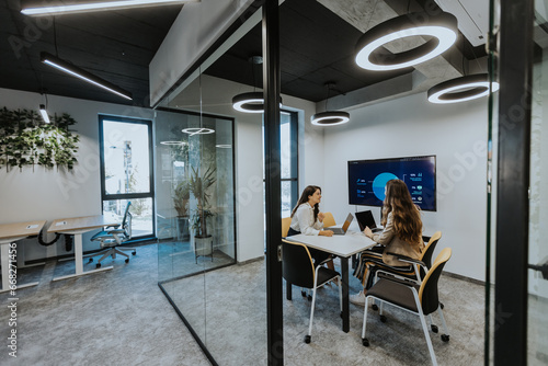 Young business women discus...