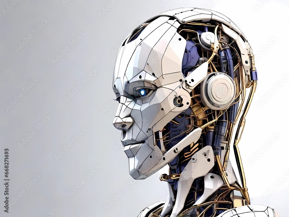 The captivating abstract head of a robotic robot
The captivating abstract head of a robotic robot